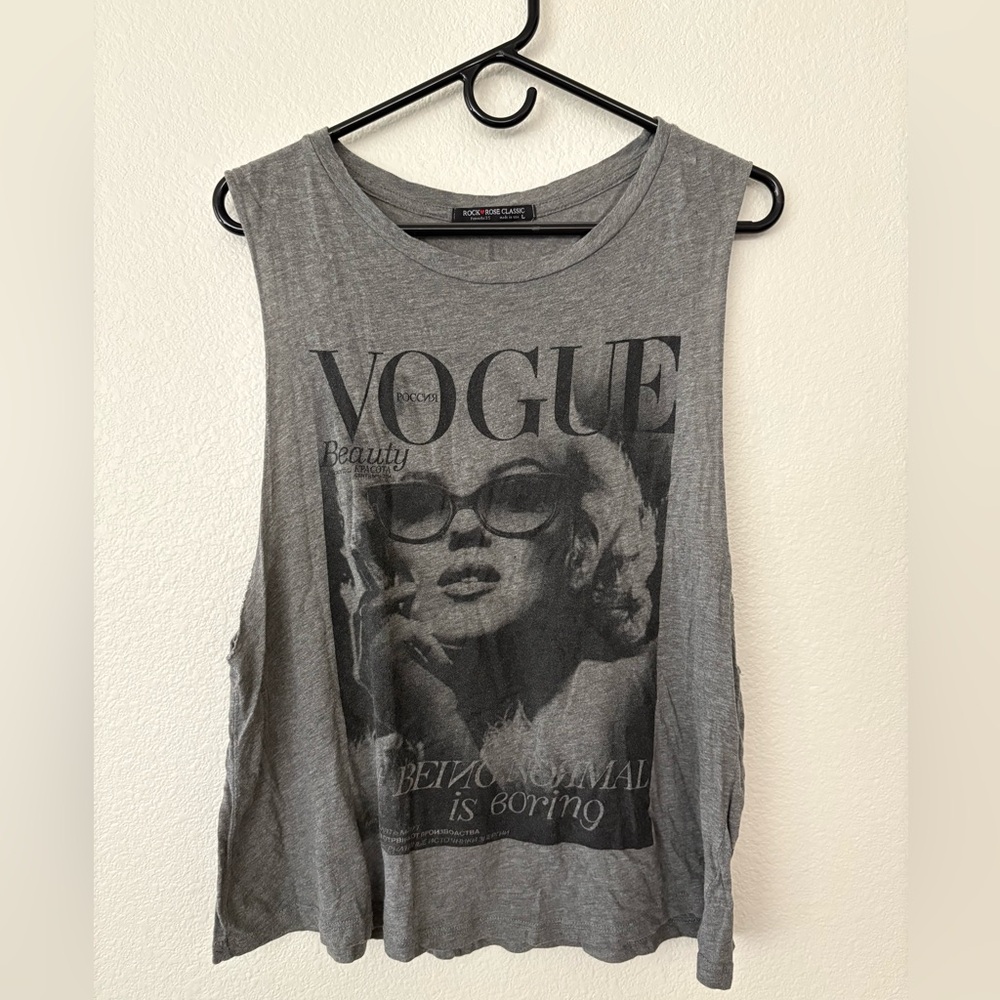 Grey Vogue Marilyn Monroe Graphic Muscle Tee